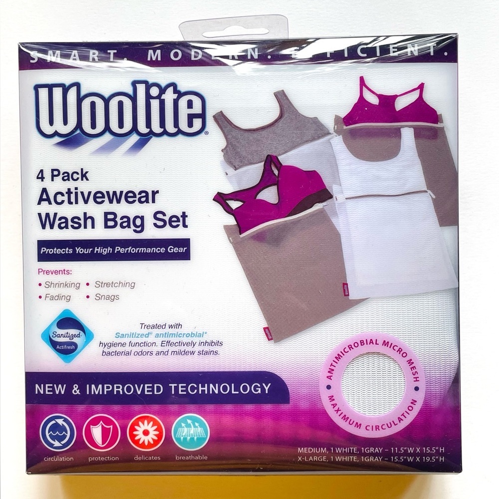 Woolite 4 Pack Activewear And Delicates Wash Bag Set - Picture 3 of 6